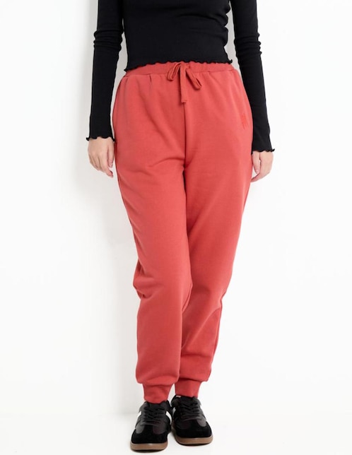 Pants regular con jareta para mujer 1