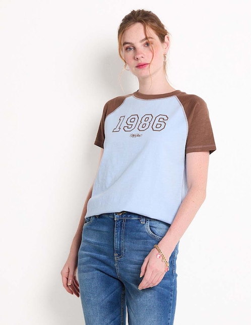 Playera manga corta cuello redondo para mujer 1