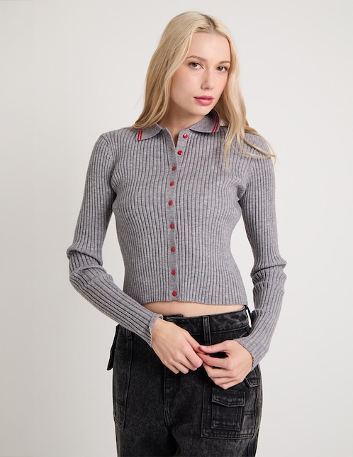 Suéter Mossimo cuello camisero para mujer