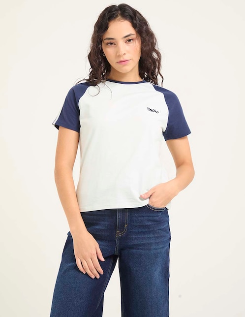 Playera manga corta cuello redondo para mujer 1
