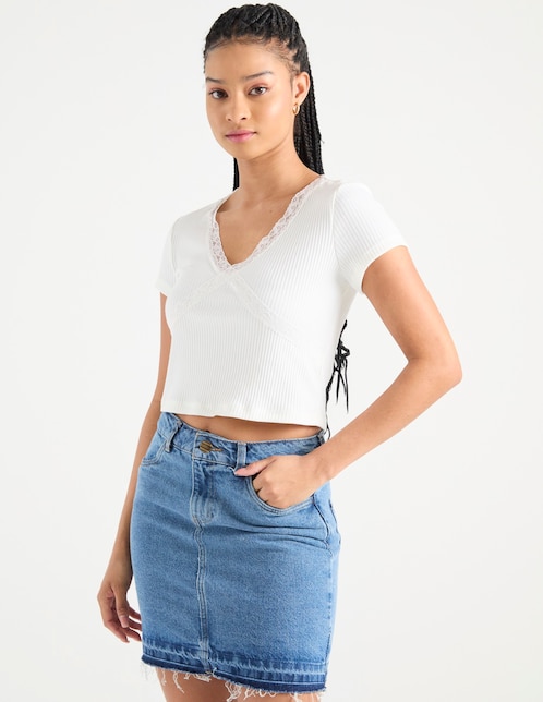 Playera manga corta Mossimo cuello V para mujer