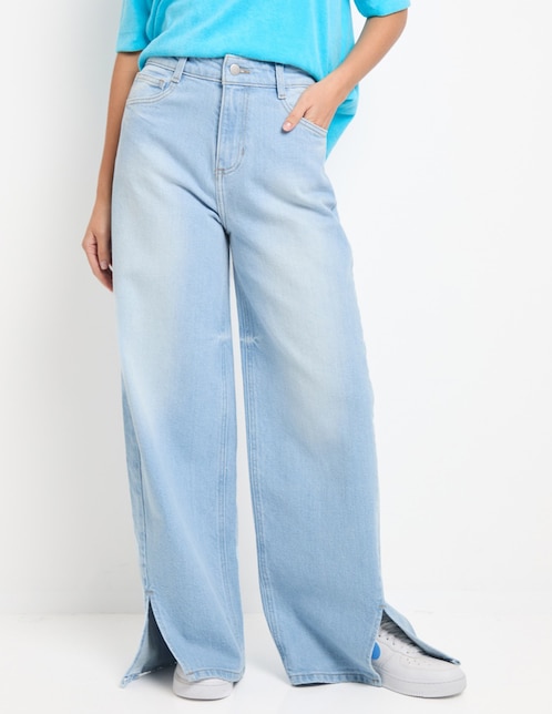 Jeans relaxed wide leg para mujer 1
