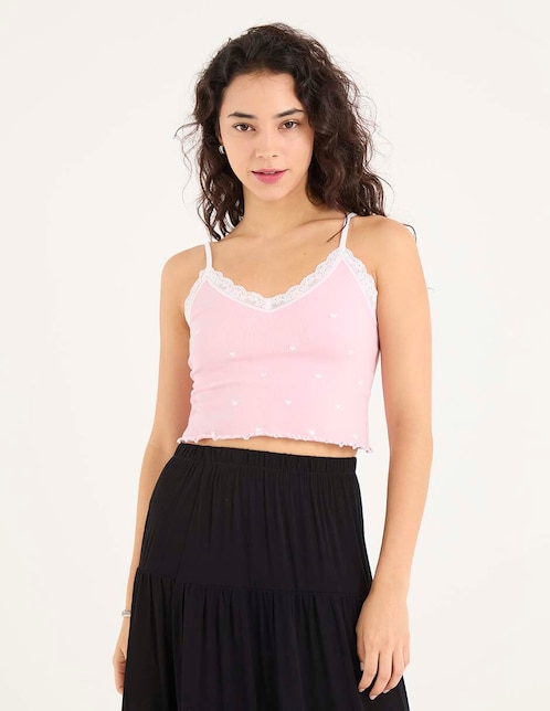 TOP CORTO MOSSIMO, M, ROSÉE LISO CON BO