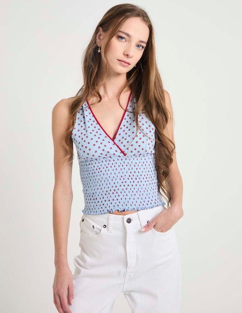 TOP CORTO MOSSIMO, M, DENIM CLARO ESTAM