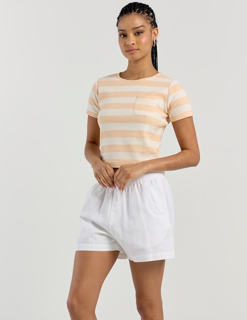 Playera manga corta cuello redondo para mujer 1