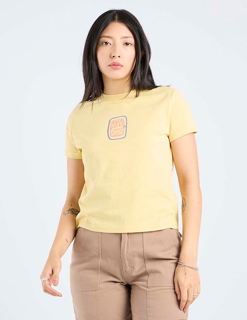 Playera manga corta cuello redondo para mujer 1