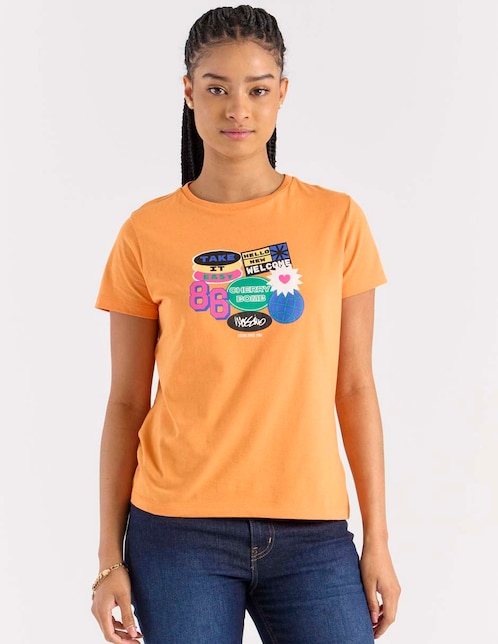Playera manga corta cuello redondo para mujer 1