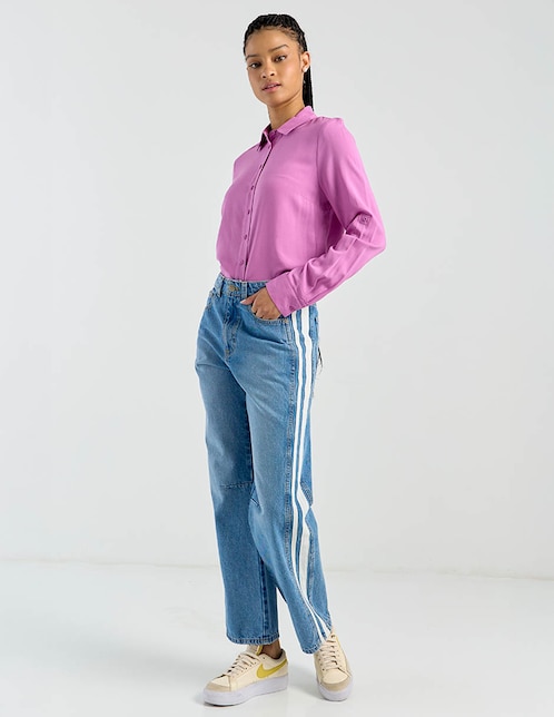 Jeans easy pant wide leg para mujer 1