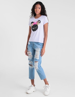 Playera manga corta Disney cuello redondo para mujer