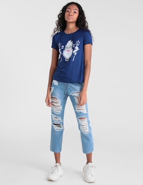 Playera manga corta Disney cuello redondo para mujer