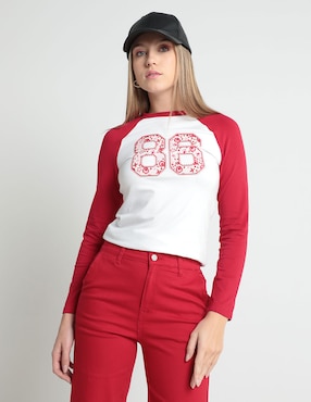 Playera Manga Larga Mossimo Cuello Redondo Para Mujer