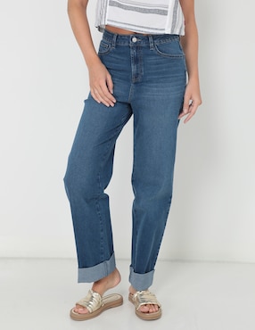 Jeans Straight Mossimo Corte Cintura Para Mujer