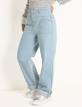 Jeans Wide Leg Mossimo Corte Cintura Alta Para Mujer