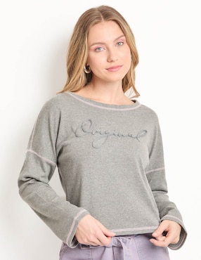 Playera manga larga Mossimo cuello redondo para mujer