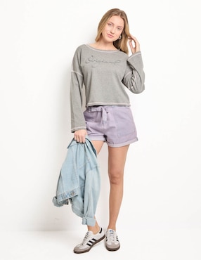 Playera manga larga Mossimo cuello redondo para mujer