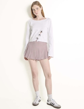 Playera manga larga Mossimo cuello ojal para mujer