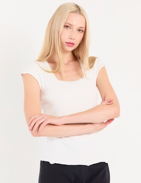 Playera manga corta Mossimo cuello cuadrado para mujer