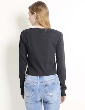 Playera manga larga Mossimo cuello redondo para mujer