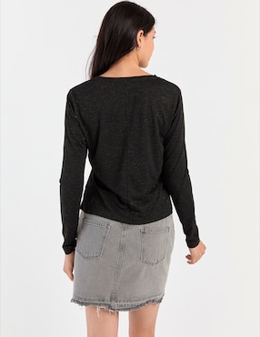Playera manga larga Mossimo cuello v para mujer