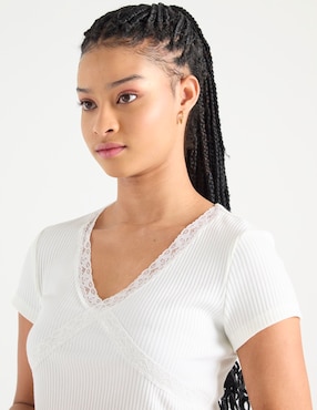 Playera manga corta Mossimo cuello V para mujer
