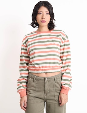 Playera manga larga Mossimo cuello redondo para mujer