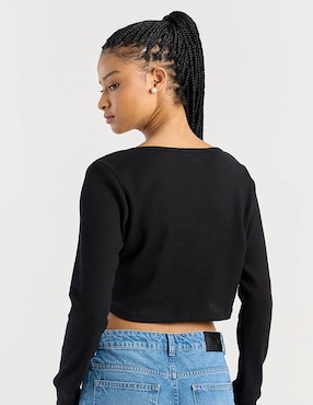 Playera manga larga Mossimo cuello V para mujer