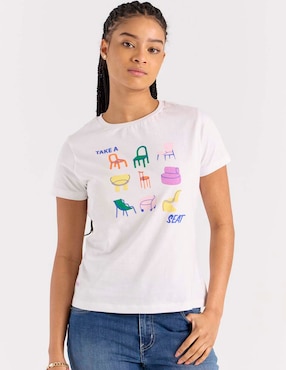 Playera manga corta mossimo cuello redondo para mujer