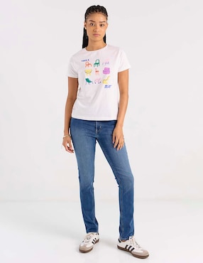 Playera manga corta mossimo cuello redondo para mujer