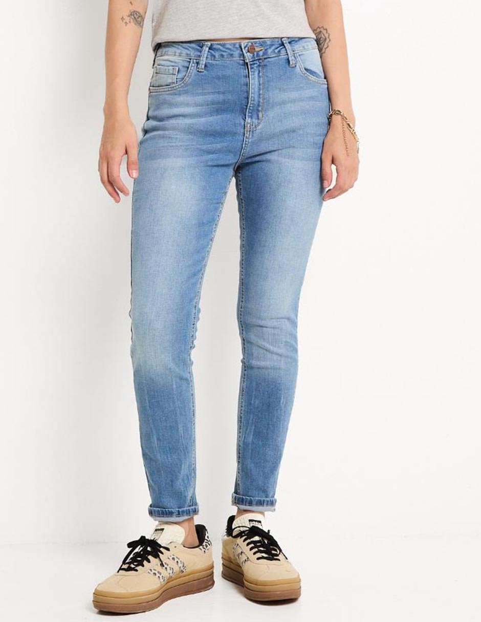 Jeans skinny corte cintura para mujer