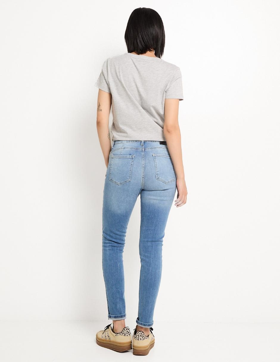 Jeans skinny corte cintura para mujer 10