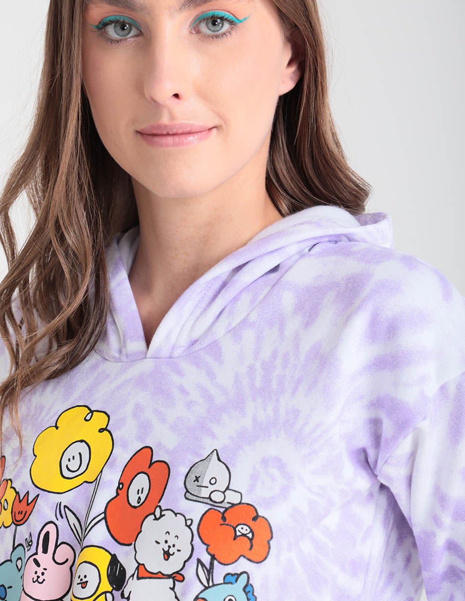 Sudadera BT21 para mujer con capucha tie dye 