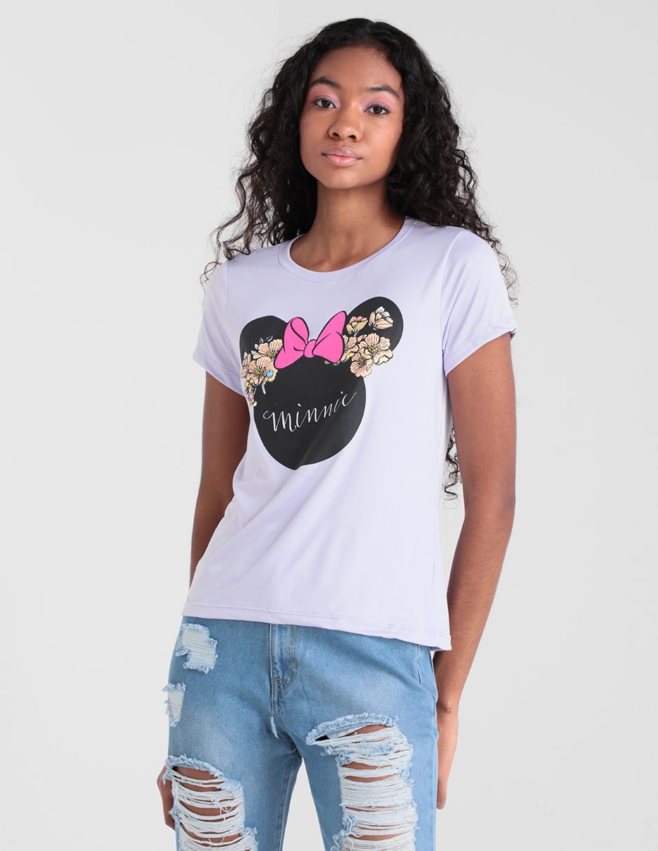 Playera manga corta cuello redondo para mujer 1
