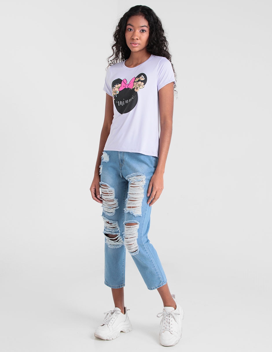 Playera manga corta cuello redondo para mujer 3
