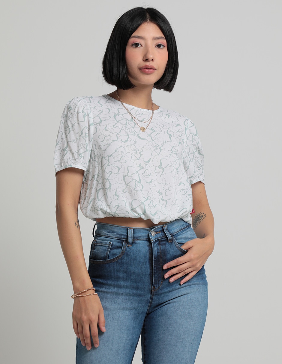 Blusa manga corta para mujer