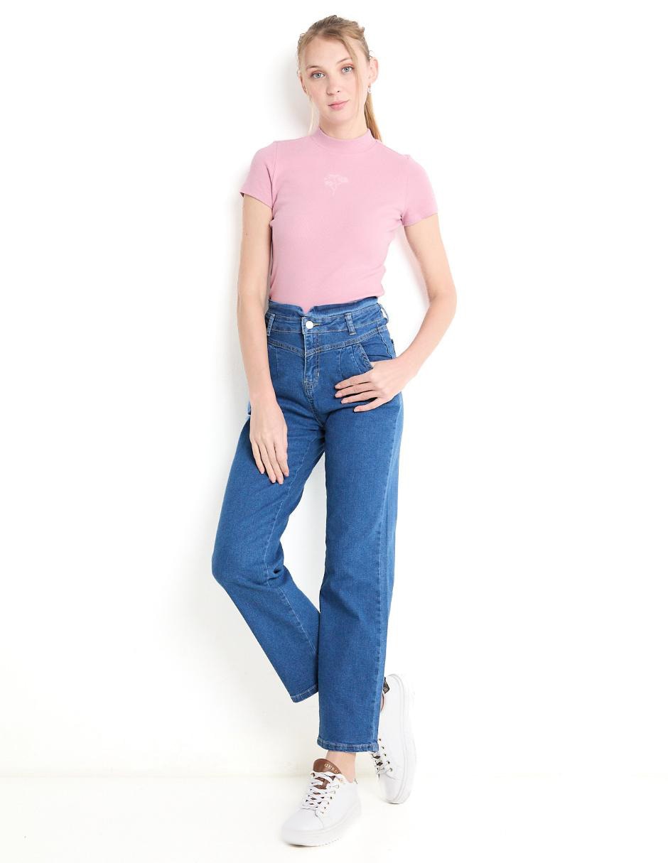 Playera manga corta cuello alto para mujer 3