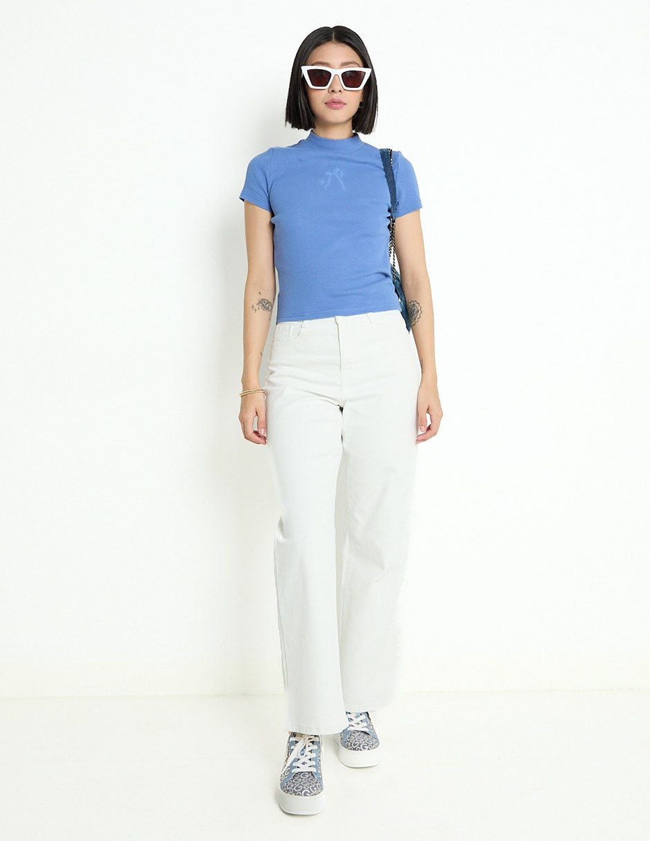 Playera manga corta Mossimo cuello alto para mujer