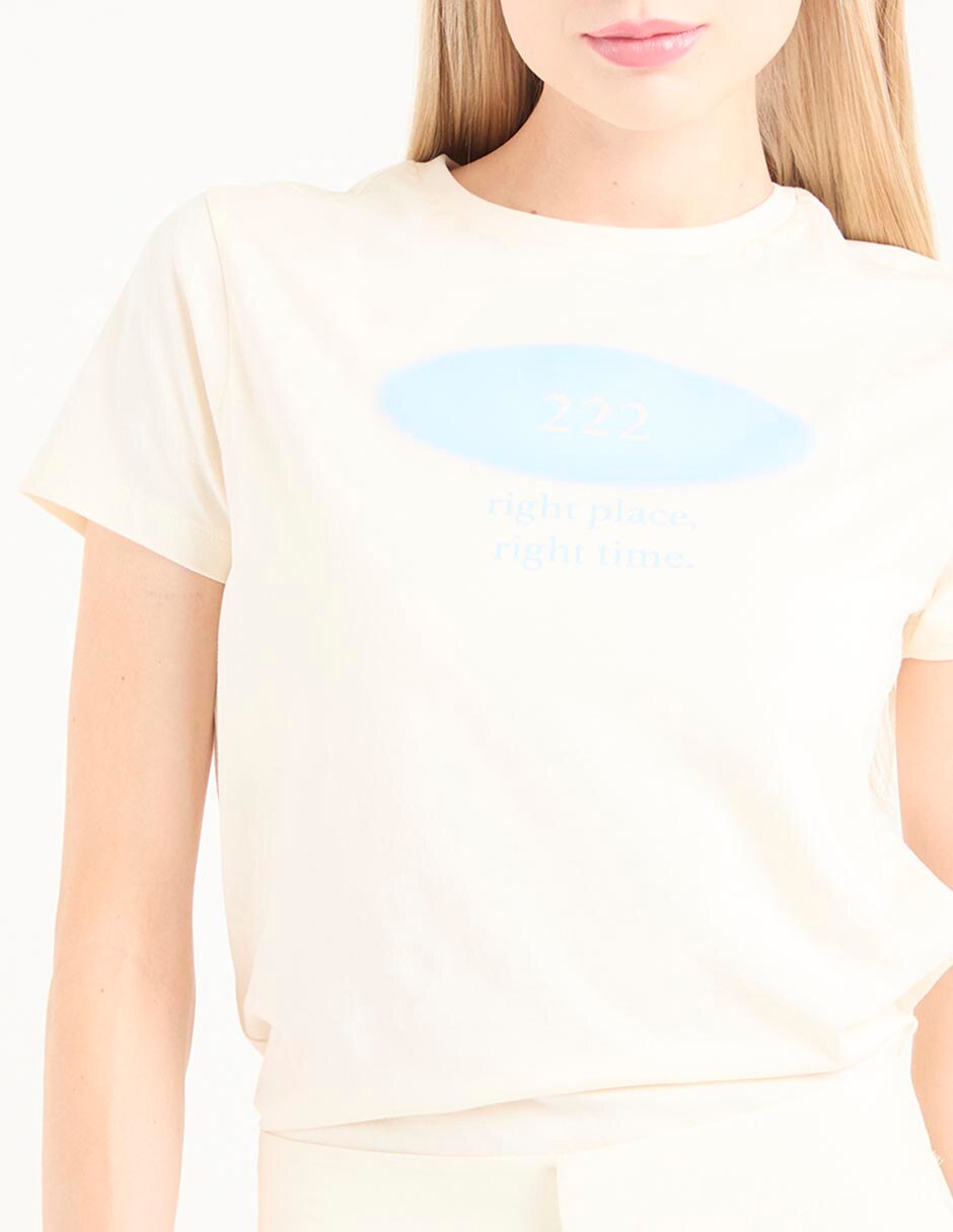 Playera manga corta cuello redondo para mujer 4