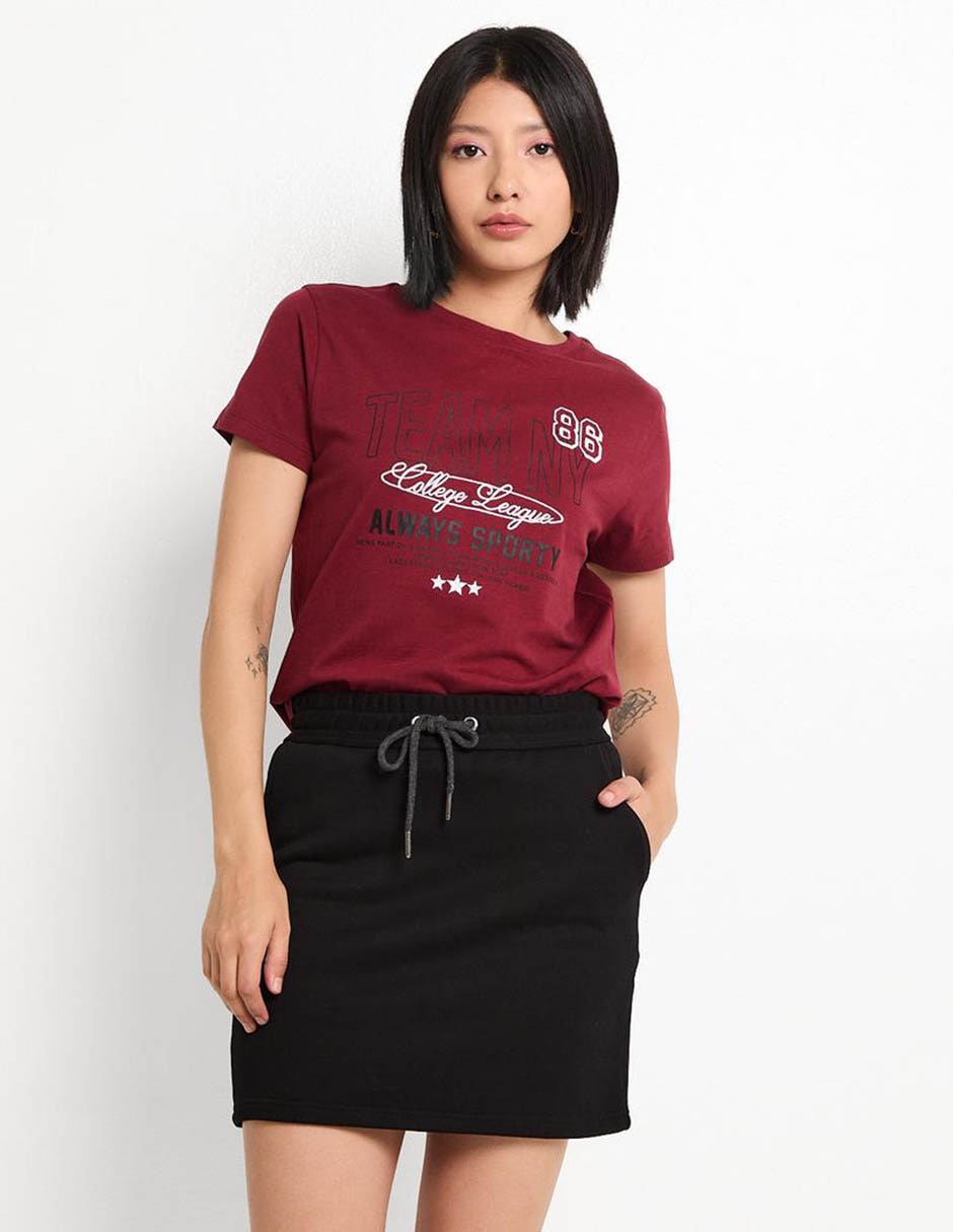Playera manga corta cuello redondo para mujer Playera manga corta cuello redondo para mujer