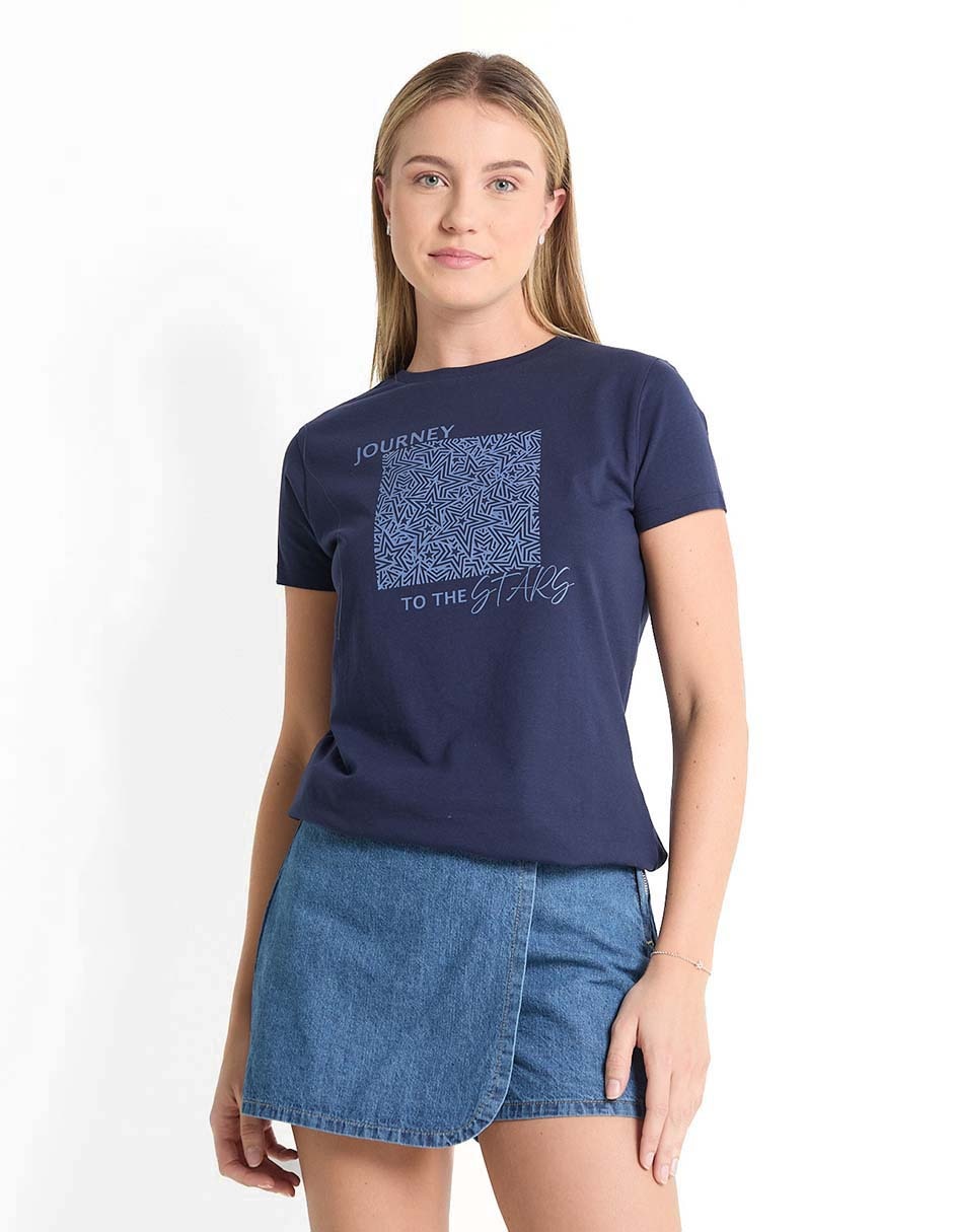 Playera manga corta cuello redondo para mujer Playera manga corta cuello redondo para mujer