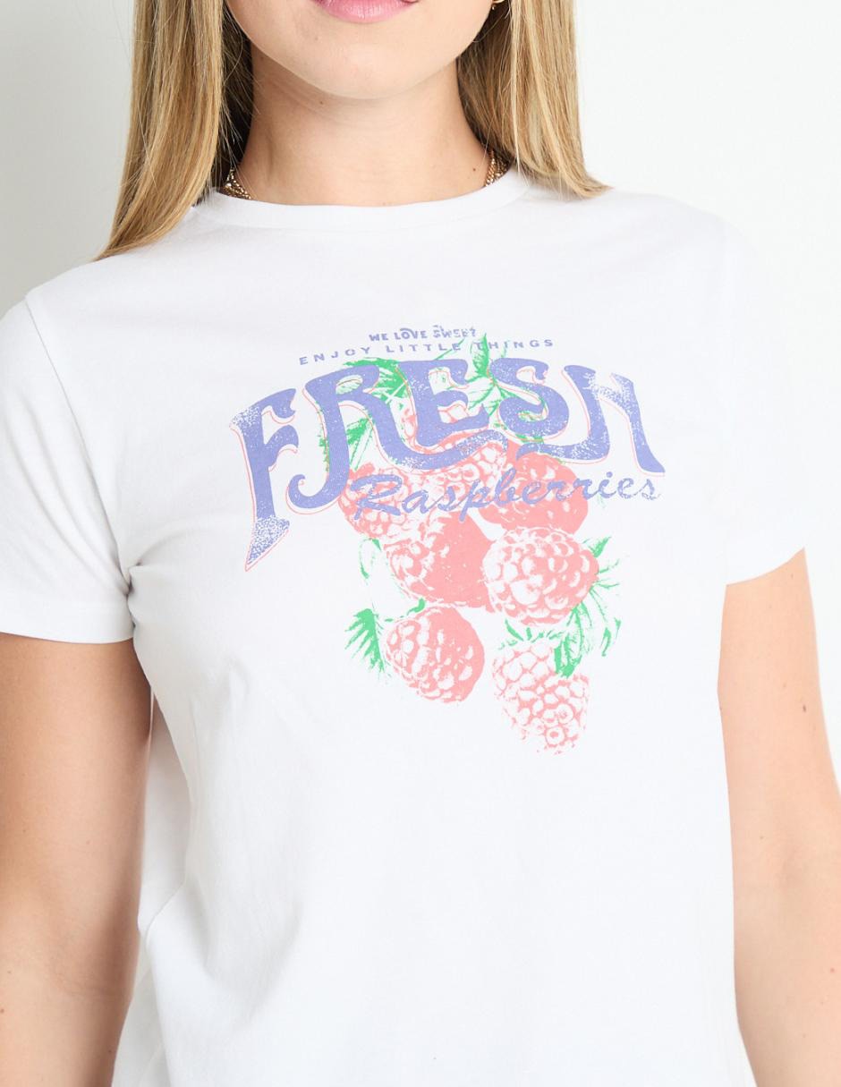 Playera manga corta cuello redondo para mujer 4
