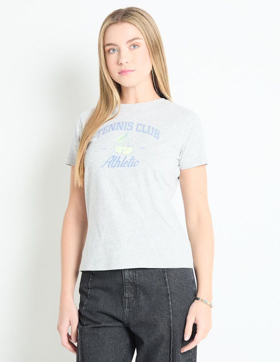 Playera manga corta cuello redondo para mujer Playera manga corta cuello redondo para mujer