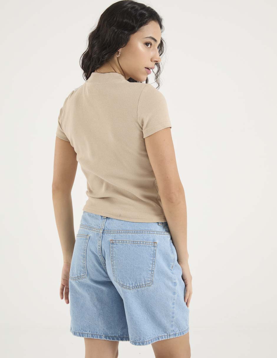PLAYERA MOSSIMO, M, KHAKI CLARO LISO C