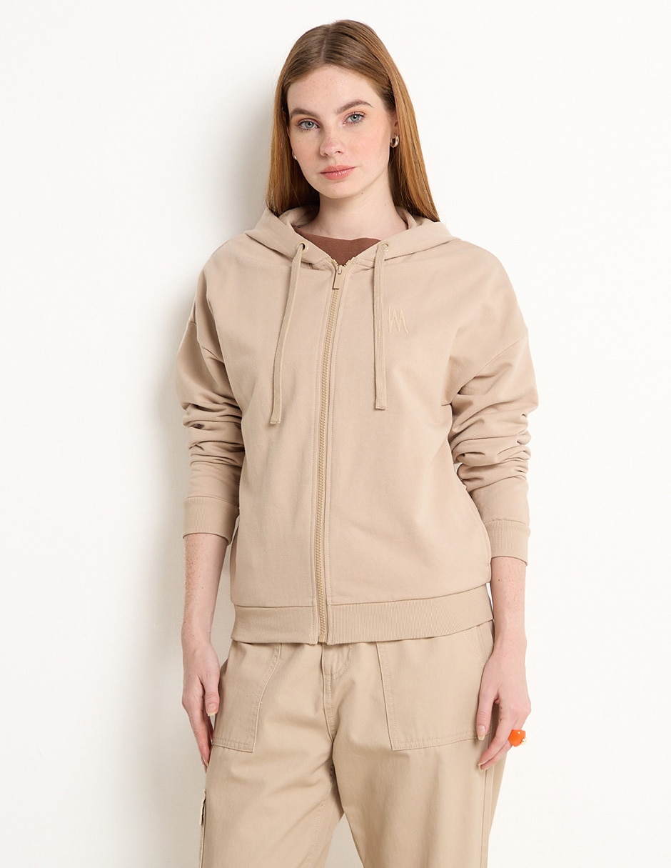 Sudadera con capucha y bolsa para mujer