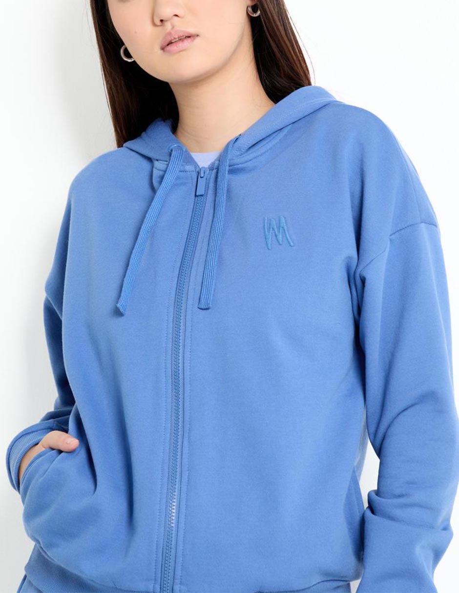 SUDADERA MOSSIMO, CH, ÍNDIGO LISO ABIER