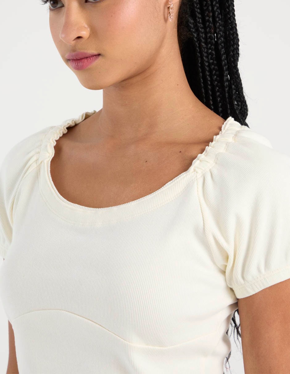 Playera manga corta cuello redondo para mujer 4