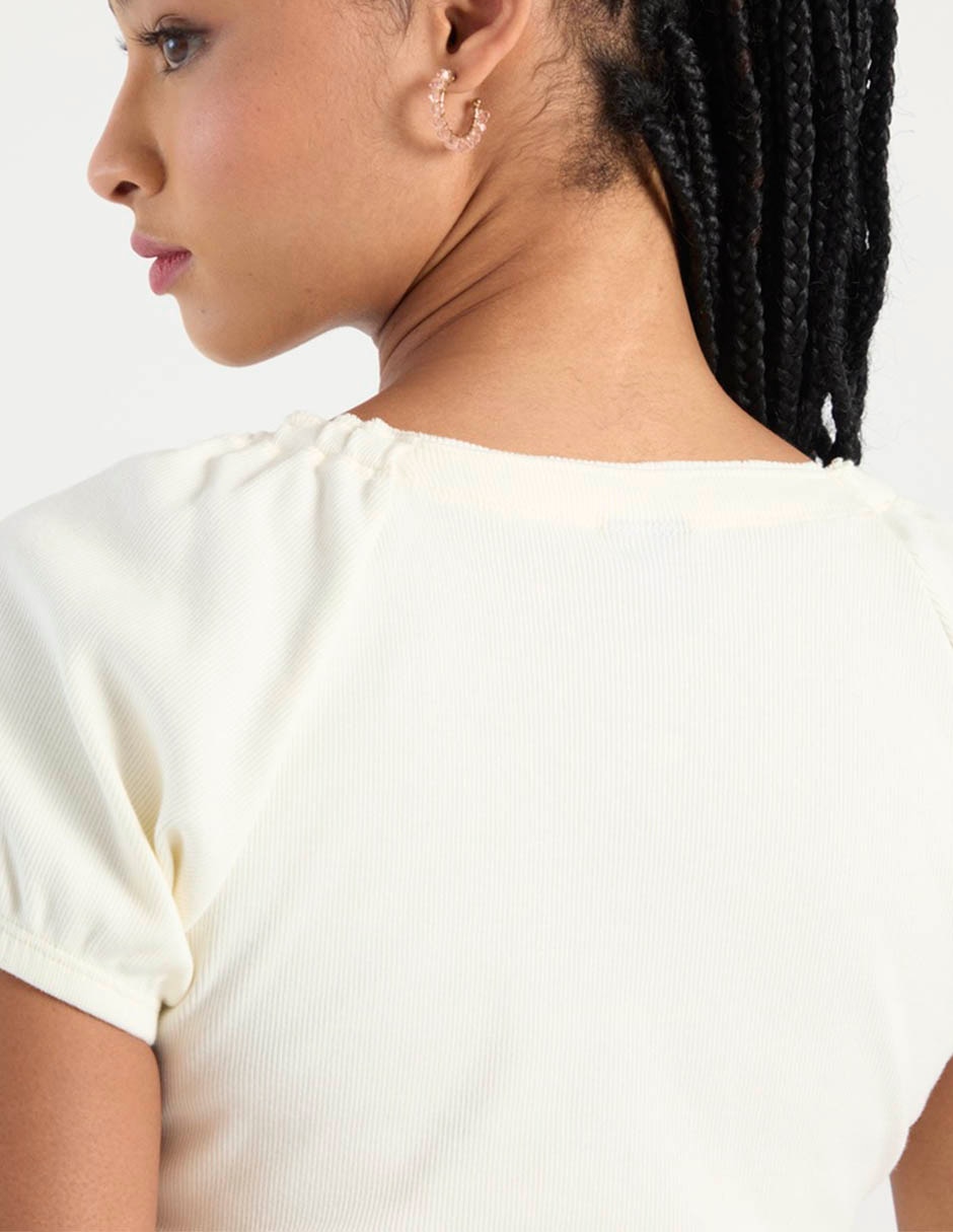 Playera manga corta cuello redondo para mujer 5