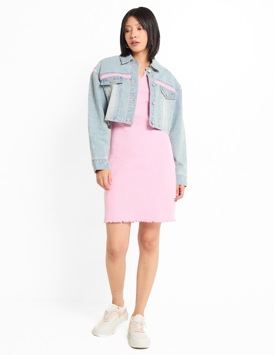 Chamarra denim de mezclilla para mujer 3