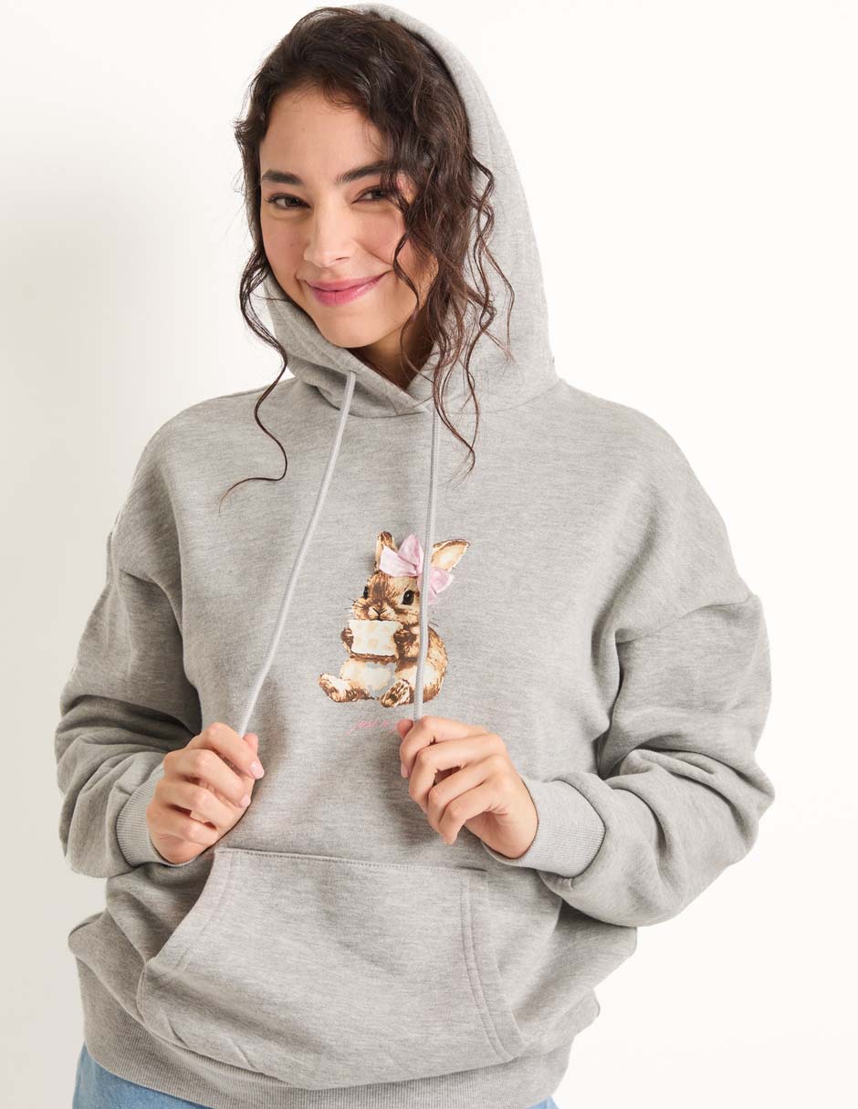 Sudadera con capucha y bolsa para mujer 5