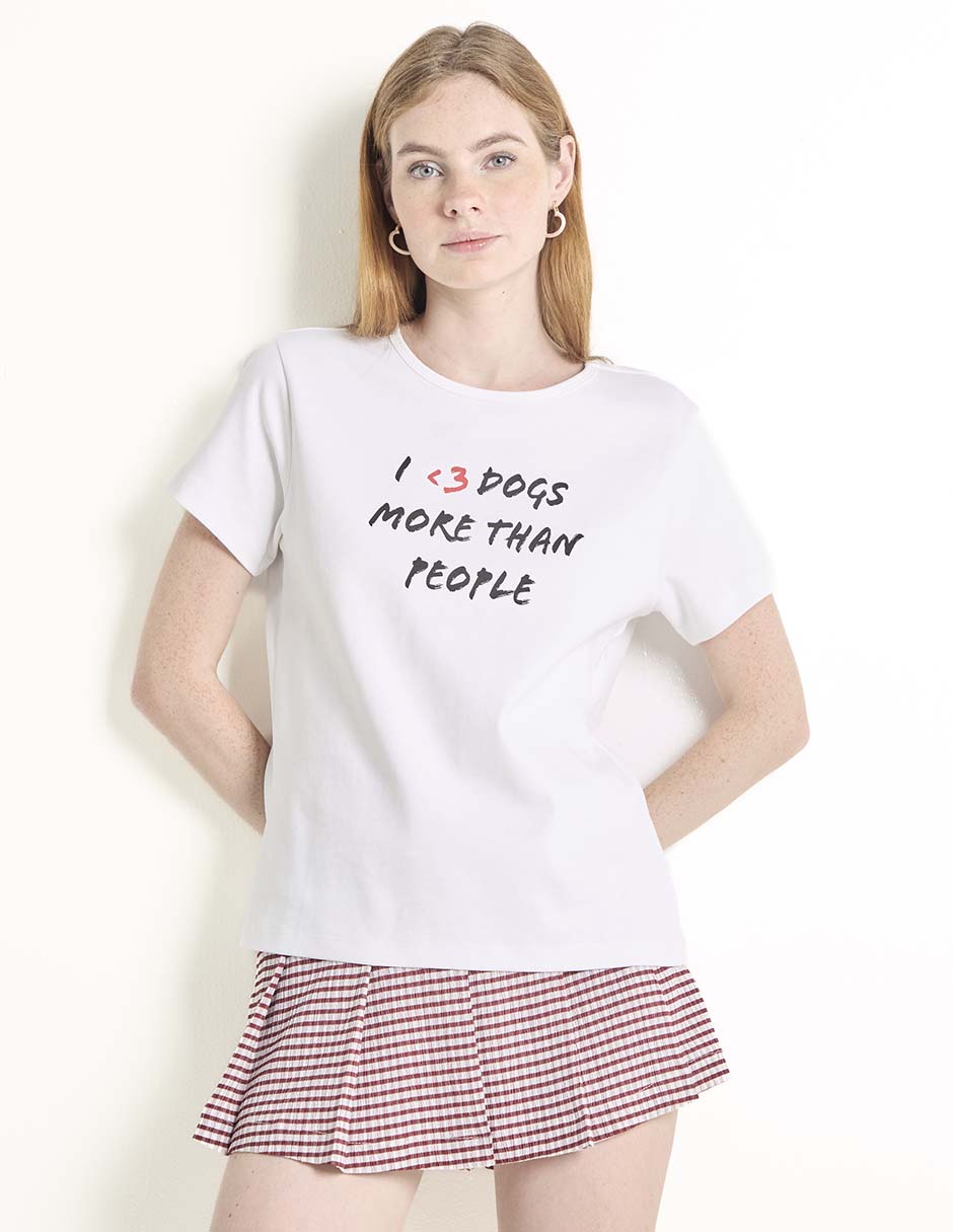 Playera manga corta cuello redondo para mujer Playera manga corta cuello redondo para mujer