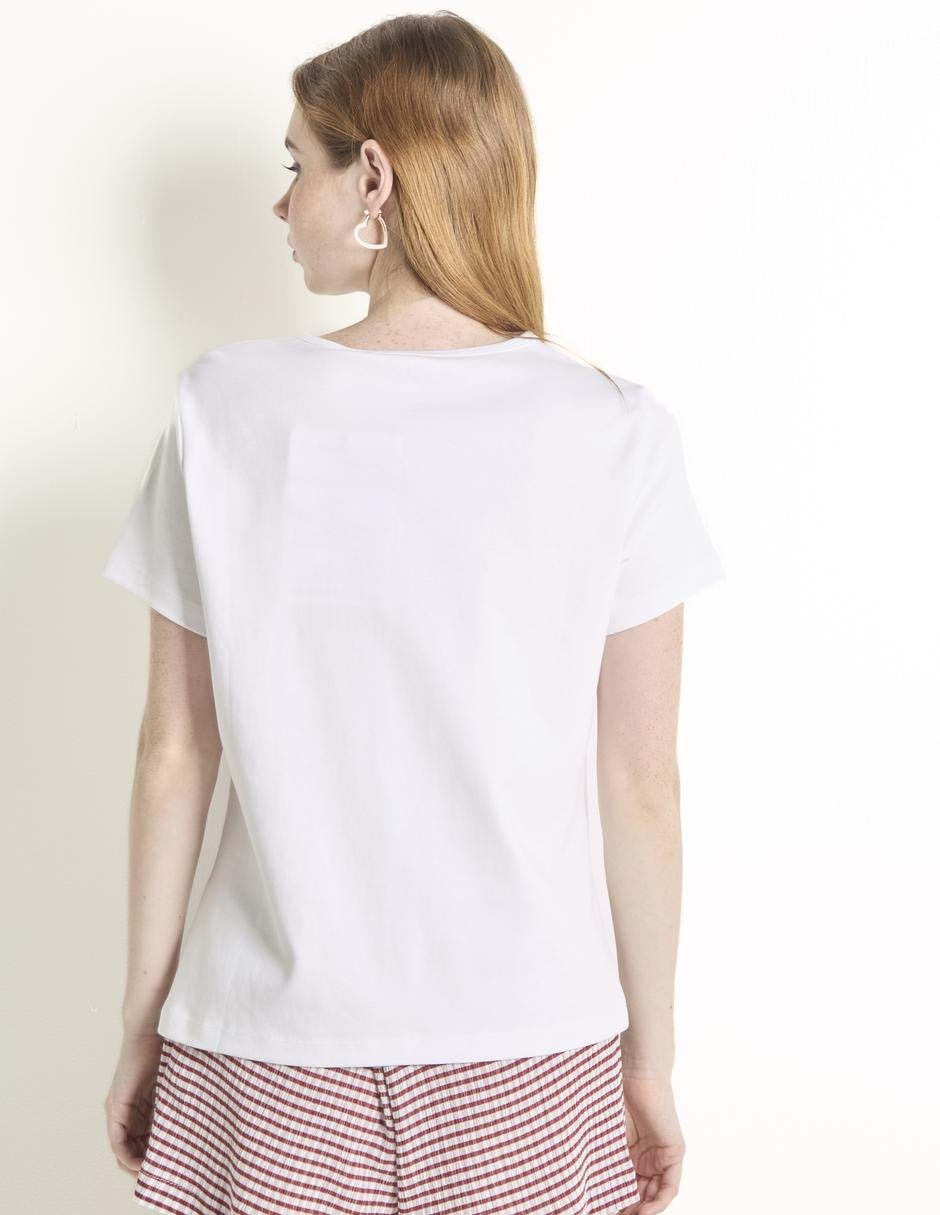 Playera manga corta cuello redondo para mujer 2